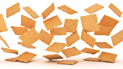 butter biscuits. 3d rendering