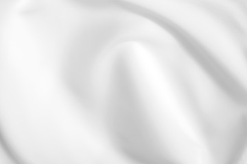 Abstract white fabric texture background. Cloth soft wave. Creases of satin, silk, and cotton.