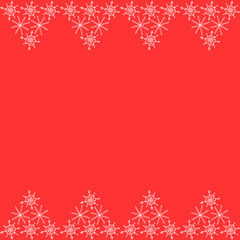 Seamless background with frame pattern of snowflakes along the top and bottom edge. New year Christmas background texture. For border,edge,gift wrapping,banner,stationery,flyer,graphic design,edging
