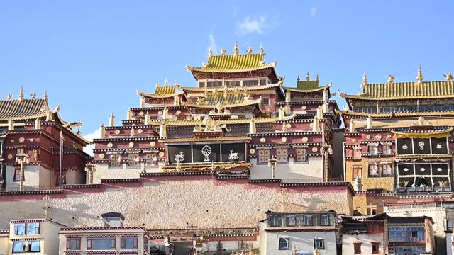 Front View of Songzanlin Monastery in Shangri-La, Yunnan, China