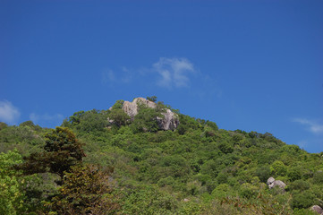 The top of a mountain overhanging Ao Tanot (Tanote Bay) in Koh Tao, Thailand