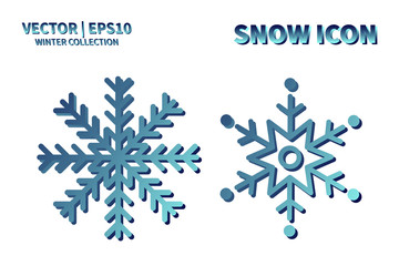 Snowflake vector icon set. Christmas and winter snow flake element collection. Isolated flat new year holiday decoration illustration template. Cold weather object design silhouette symbol