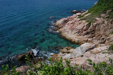 The blue sea close to the view point of Chalok Baan Kao, Koh Tao, Thailand