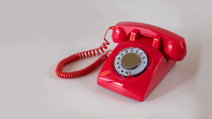 Vintage shiny Red rotary dial Telephone