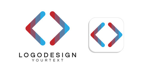 coding logo design. icon vector colorful