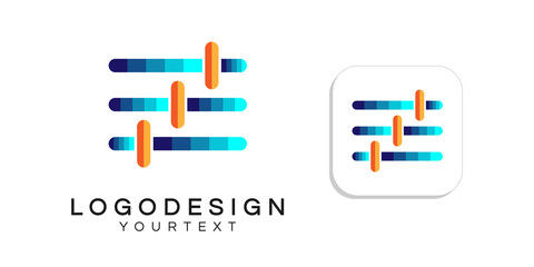 audio engineering logo design. icon vector colorful