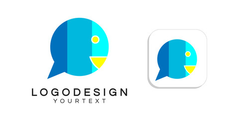 Fototapeta premium chat logo design. icon vector colorful