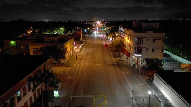 Night aerials MIMO Miami urban district