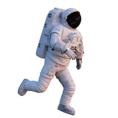 running astronaut, isolated on white background  © dottedyeti