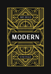 Ornamental Line Art Deco Label Design