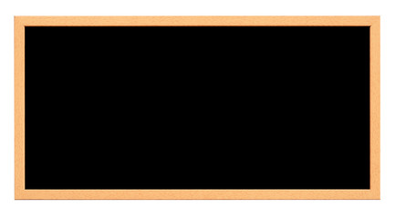 Black chalkboard with wooden frame isolated on white background, blank black surface for post a notice or reminder(with clipping path)