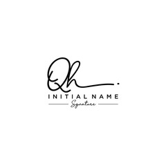 Fototapeta premium Letter QH Signature Logo Template Vector