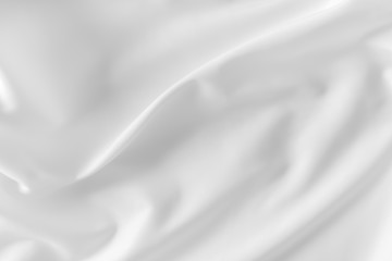 Abstract white fabric texture background. Cloth soft wave. Creases of satin, silk, and cotton.	