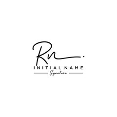 Letter RN Signature Logo Template Vector