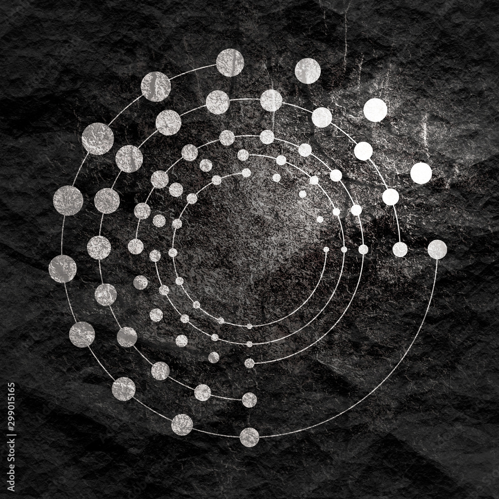 Wall mural radial halftone dots in circle form. fireworks explosion background. circular design element. abstra