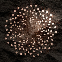 Radial halftone dots in circle form. Fireworks explosion background. Circular design element. Abstract geometric star rays. Design element for medical, treatment, cosmetic emblem