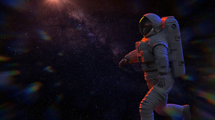 astronaut in outer space © dottedyeti