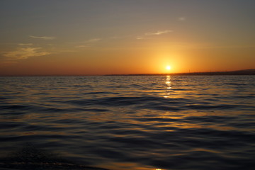 Morning Sunrise view during boating at Lovina Beach Bali