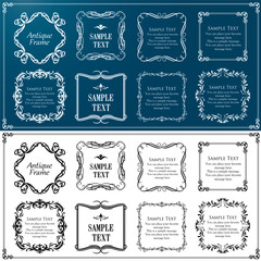 高級感のあるフレームデザイン、カリグラフィー素材、ラグジュアリー、テンプレート、【コピースペース】
