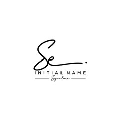 Letter SE Signature Logo Template Vector