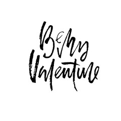 Be my Valentine. Valentine s typography. Vector illustration of Valentine Greeting Card with heart. Black typography.