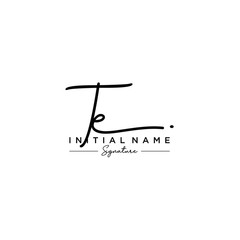 Letter TE Signature Logo Template Vector