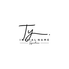 Letter TY Signature Logo Template Vector