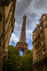 Storm clouds over the Eiffel Tower