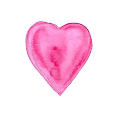 Watercolor heart. Elements on an isolated white background. Spring. Summer. Valentine's Day. Love and tender feelings.