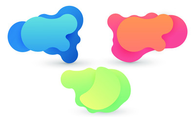 Set of liquid three color object vector new model design.