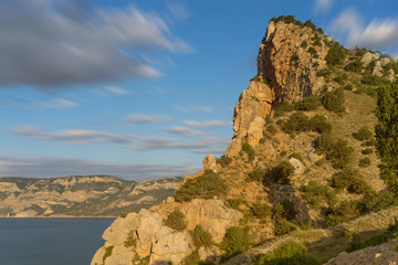 Fototapeta na wymiar Natural landscape with sea and rocks.