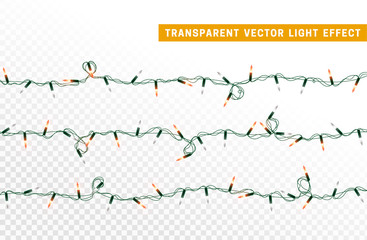 Christmas lights, Xmas decorations glowing garlands red and white color. For light design background.
