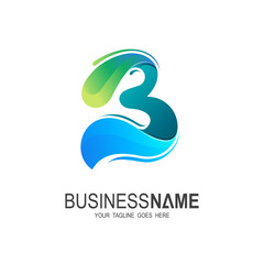 B logo, Letter b logo with 3d design illustration