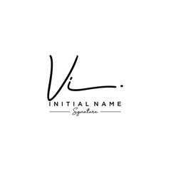 Letter VI Signature Logo Template Vector