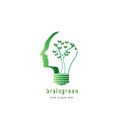 symbol logo of energy saver with human faces,lamp and tree design