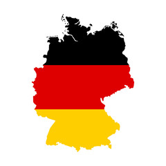 Fototapeta premium Vector illustration of Germany flag map. Vector map.