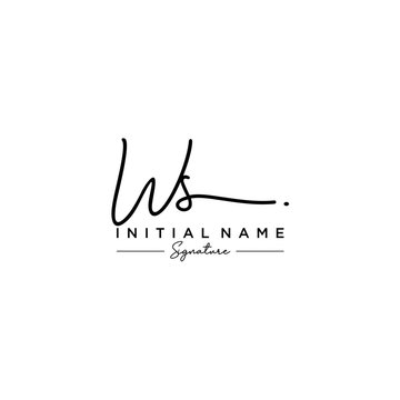 Letter WS Signature Logo Template Vector