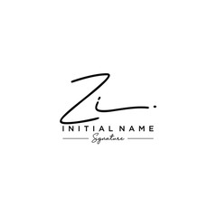 Letter ZI Signature Logo Template Vector