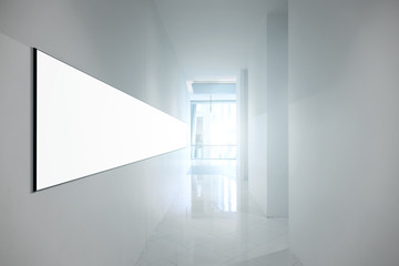 wall  with empty poster. Mock up