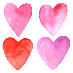 hearts on white background