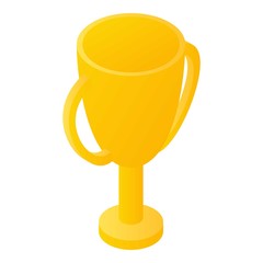 Gold winner cup icon. Isometric of gold winner cup vector icon for web design isolated on white background