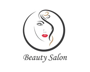 beauty face woman vector illustration template