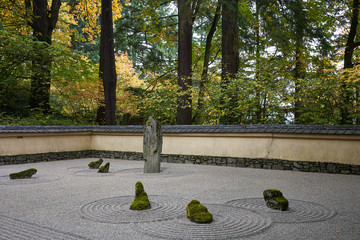 Portland Japanese Garden in the fall.