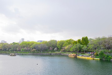 Fototapeta na wymiar River in the park of Osaka castle, Japan