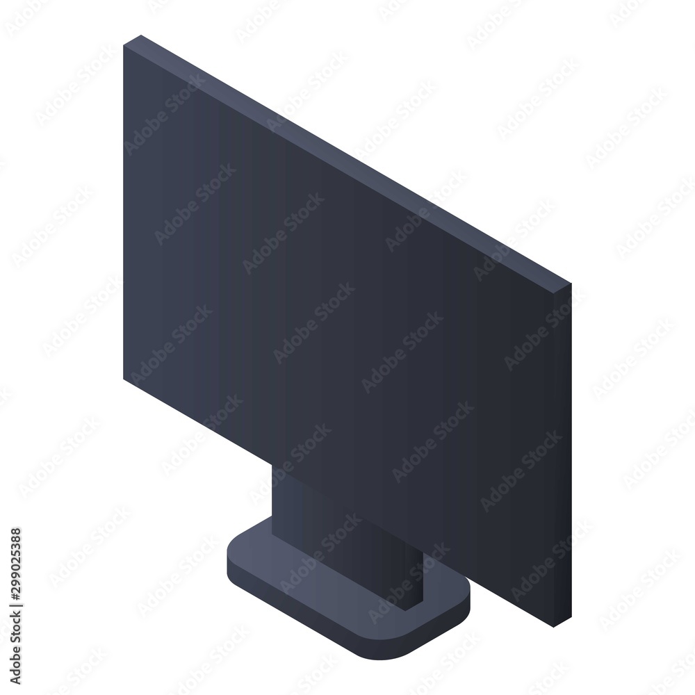 Poster computer monitor icon. isometric of computer monitor vector icon for web design isolated on white ba