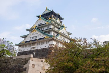 Osaka castle in japan, landmark of Osaka