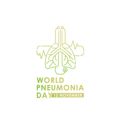 World Pneumonia Day - Lungs Vector logo poster illustration of World Pneumonia Day on 12 November. Healthcare and medical care awareness campaign.