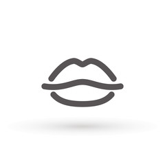 Lips line Icon in trendy flat style isolated on white background. Mouth symbol for your web site design, logo, app, UI. Lip vector illustration