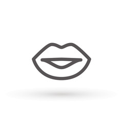 Lips line Icon in trendy flat style isolated on white background. Mouth symbol for your web site design, logo, app, UI. Lip vector illustration