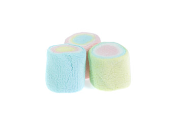 colorful marshmallows candy  on white background